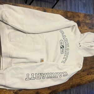Carhartt Cream Hoodie with Logo